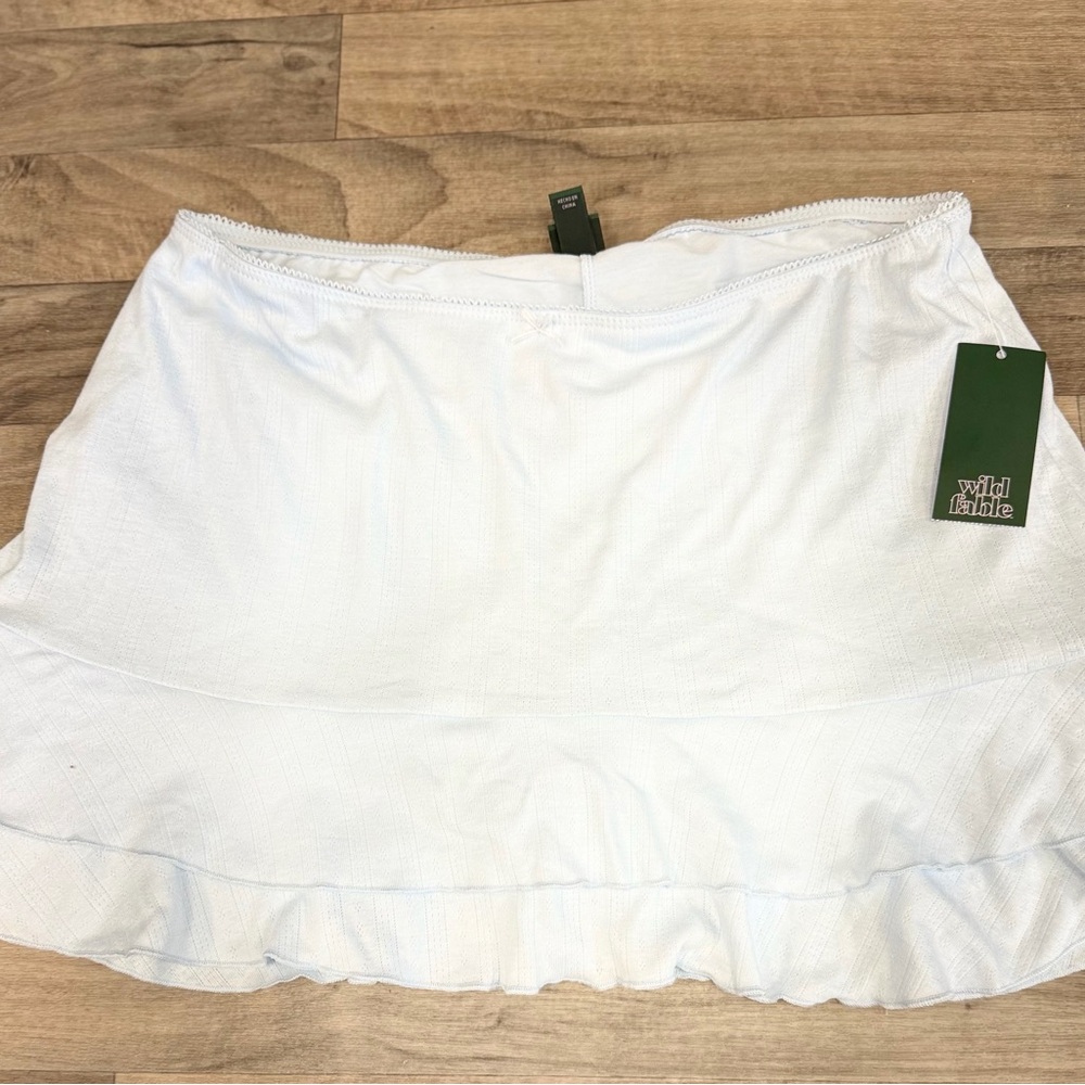 Wild Fable White Tiered‎ Ruffle Mini Skirt Women’s Large NWT Flowy Target